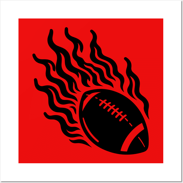 Flaming Football Wall Art by KayBee Gift Shop